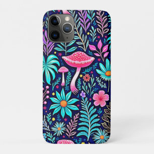 Neon Psychedelic Mushroom Forest Dream iPhone 11 Pro Hoesje