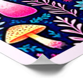 Neon Psychedelic Mushroom Forest Dream Poster (Hoek)