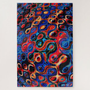 Neon Psychedelic Ripples Jigsaw Puzzel