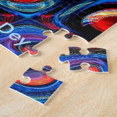 Neon Psychedelic Ripples Jigsaw Puzzle (Côté)