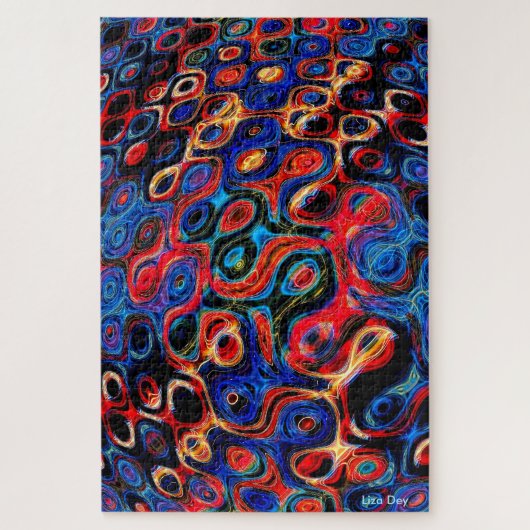 Neon Psychedelic Ripples Jigsaw Puzzle (Vertical)