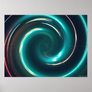 Neon psychedelic spiral poster