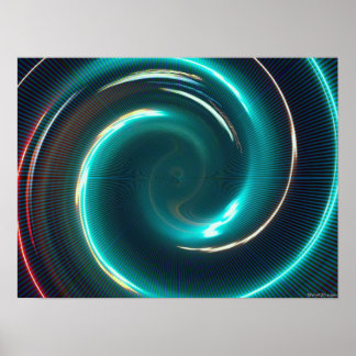 Neon psychedelic spiral poster