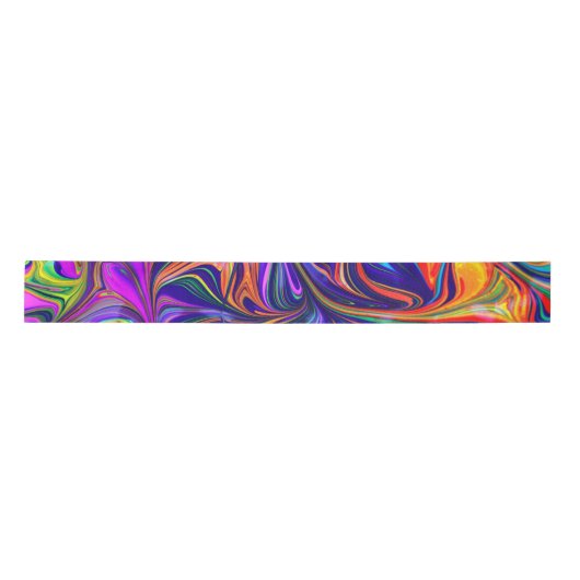 Neon Psychedelic Swirls Rainbow-kleuren Lint (Voorkant)