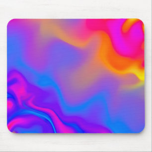 Neon psychedelische vloeiende kleur muismat