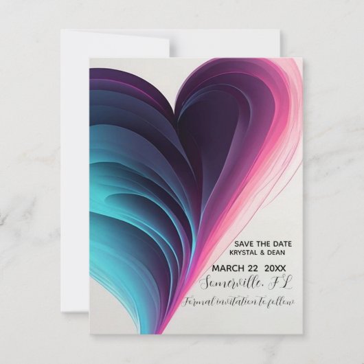 Neon Pulse Vows – Faire-part de mariage moderne (Devant)