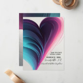 Neon Pulse Vows – Faire-part de mariage moderne (Devant/Arrière en situation)