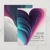 Neon Pulse Vows – Faire-part de mariage moderne (Devant / Derrière)