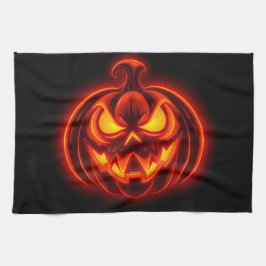 Neon Pumpkin Monster Halloween Kitchen Towel Theedoek