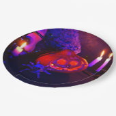 Neon pumpkins papieren bordje (Gekanteld)