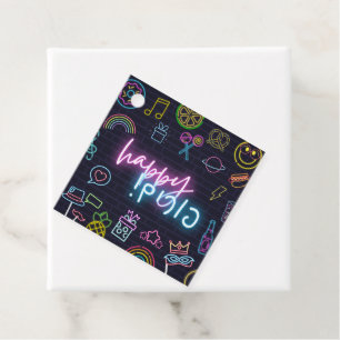 Neon Purim Card Bedankjes Labels
