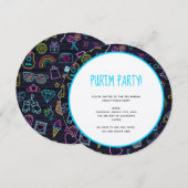 Neon Purim Kaart (Voorkant / Achterkant)