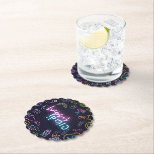 Neon Purim Kartonnen Onderzetters