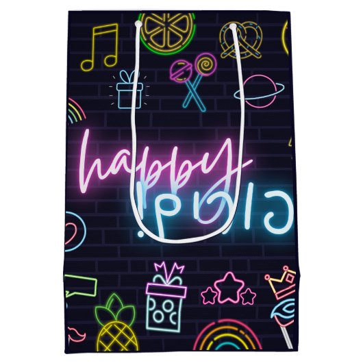 Neon Purim Medium Cadeauzakje (Achterkant)