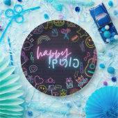 Neon Purim Papieren Bordje (Feest)