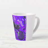 Neon Purple Black Cat Latte Mok (Rechterhoek)