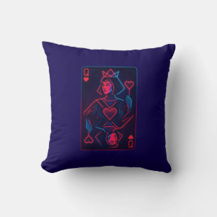 Neon Queen of Hearts - Retro-futuristische synthwa Kussen