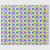 Neon Quilt Squares Cadeaupapier (Vlak)