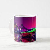Neon Racer Mug - 80s voiture de sport rétro-futuri (Devant gauche)