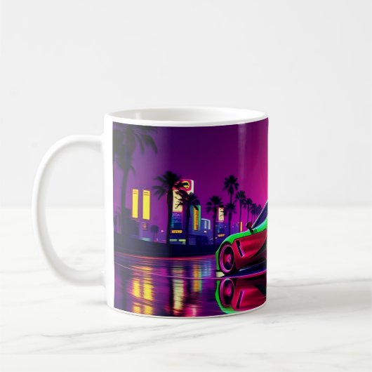 Neon Racer Mug - 80s voiture de sport rétro-futuri (Gauche)