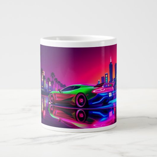 Neon Racer Mug - 80s voiture de sport rétro-futuri (Devant)