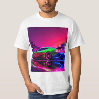 **Neon Racer T-Shirt – 80s Retro-Futuristische Spo