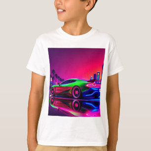 Neon Racer T-shirt Kind – jaren 80 RetroFuturistis