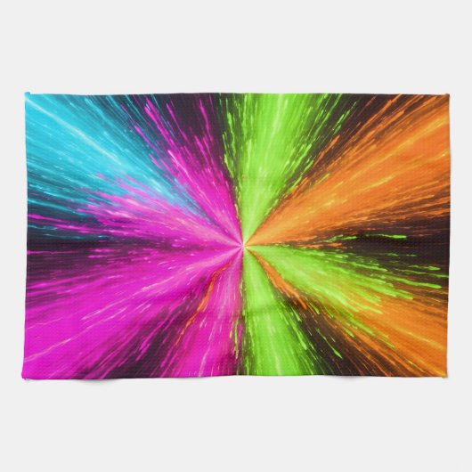 Neon Radial Burst Explosion Theedoek (Horizontaal)