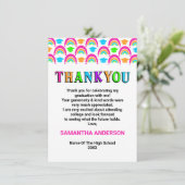 Neon Rainbow Afstuderen Dank u kaart (Staand voorkant)
