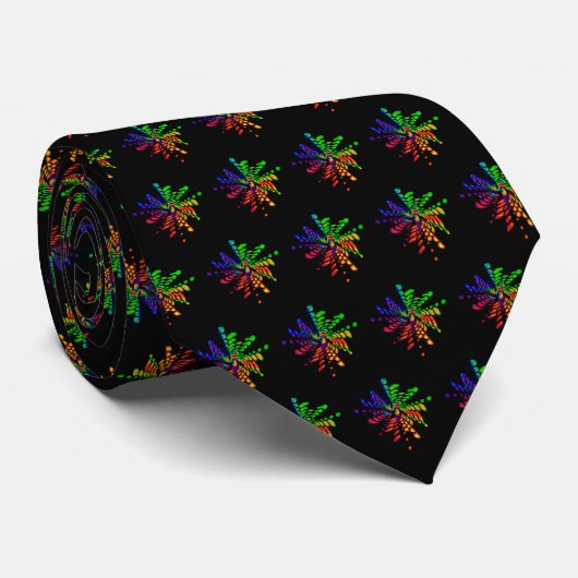Neon Rainbow Art Stropdas (Opgerold)
