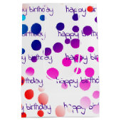 Neon Rainbow Birthday Polka Dots Medium Cadeauzakje (Achterkant)
