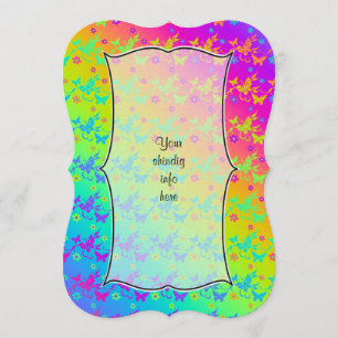 Neon Rainbow Butterflies Kaart