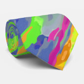 Neon Rainbow Diagonal Camo Waterverf Patroon Stropdas (Opgerold)