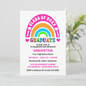 Neon Rainbow Graduation Party Uitnodigingen (Staand voorkant)