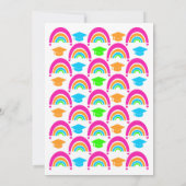 Neon Rainbow Graduation Party Uitnodigingen (Achterkant)