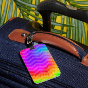 Neon Rainbow Herringbone Gift Bag Bagagelabel