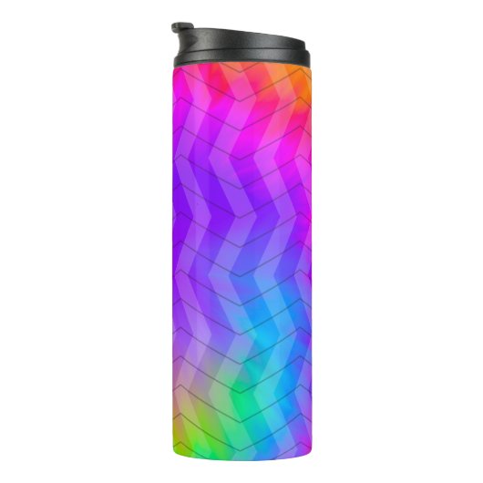 Neon Rainbow Herringbone Gift Bag Thermosbeker (Geroteerd rechts)
