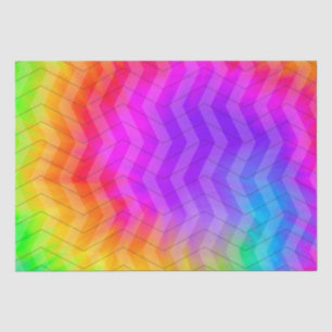 Neon Rainbow Herringbone Gift Bag Tissuepapier