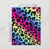 Neon Rainbow Leopard Pattern Print Briefkaart (Voorkant / Achterkant)