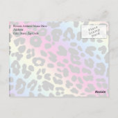 Neon Rainbow Leopard Pattern Print Briefkaart (Achterkant)