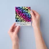 Neon Rainbow Leopard Pattern Print Flyer (Hand)