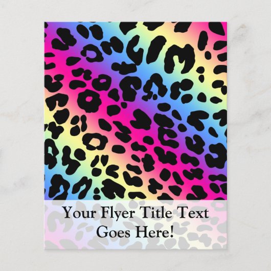 Neon Rainbow Leopard Pattern Print Flyer (Voorkant)