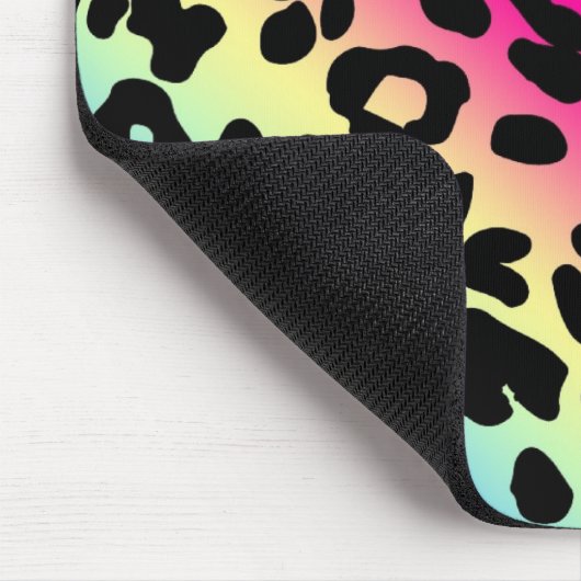 Neon Rainbow Leopard Pattern Print Muismat (Hoek)