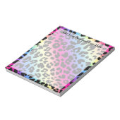 Neon Rainbow Leopard Pattern Print Notitieblok (Gedraaid)