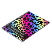 Neon Rainbow Leopard Pattern Print Notitieboek (Linkerzijde)