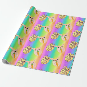 Neon Rainbow Light Giraffe Bunny Animal Cute Cadeaupapier