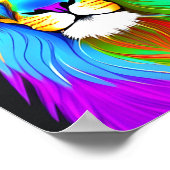 Neon Rainbow Lion Poster (Hoek)