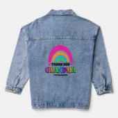 Neon Rainbow Oma dank u Moederdag cadeau Denim Jacket (Achterkant)