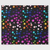 Neon Rainbow Polka Dots Cadeaupapier (Vlak)