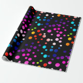 Neon Rainbow Polka Dots Cadeaupapier (Uitgerold)
